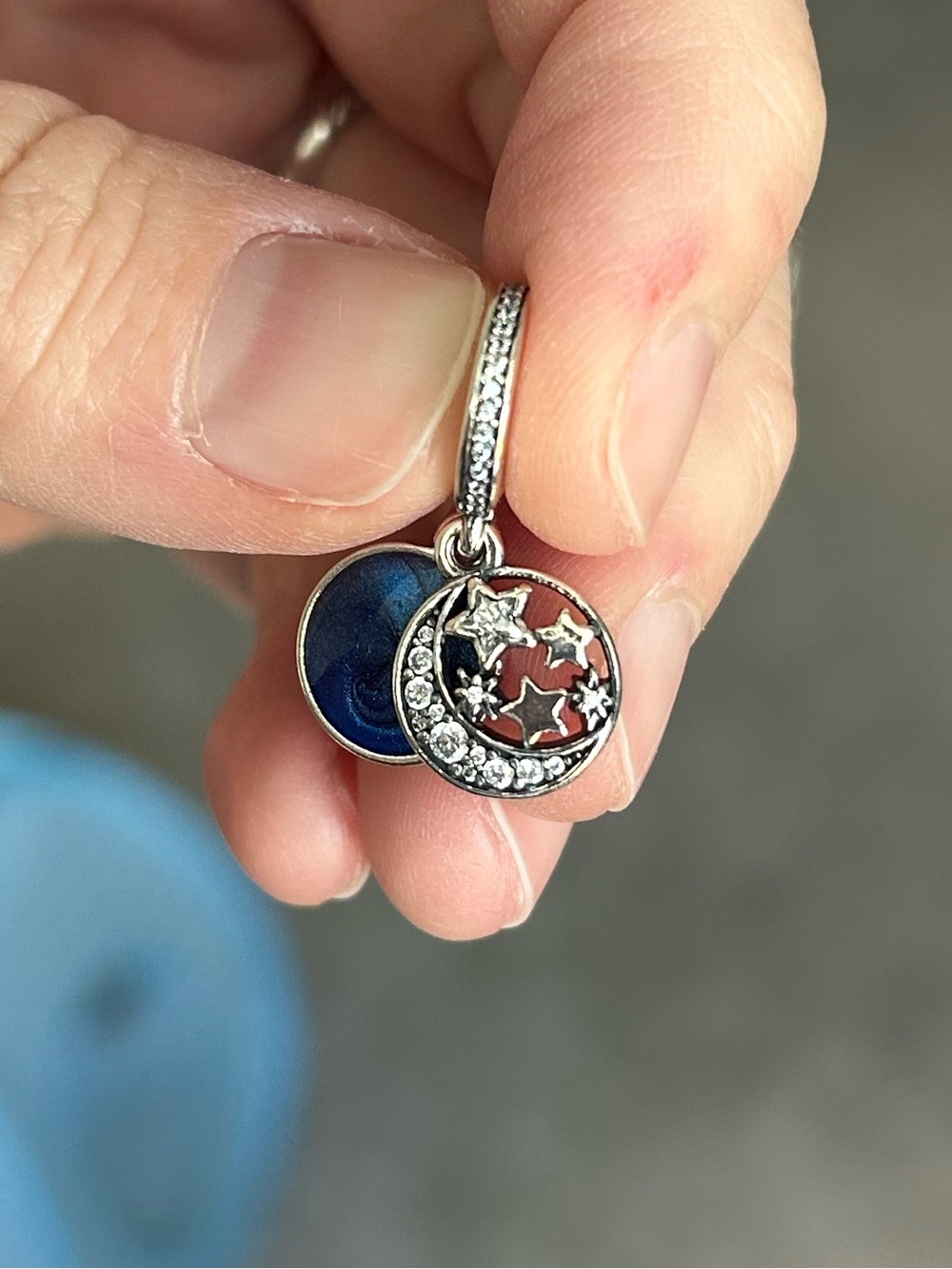 Pandora Moon and Blue Sky Dangle Charm